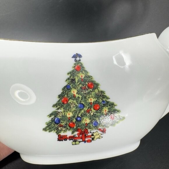 Sea Gull Fine China Jian Shiang Christmas Tree Gravy Boat Saucer Boat Porcelain - Picture 3 of 14